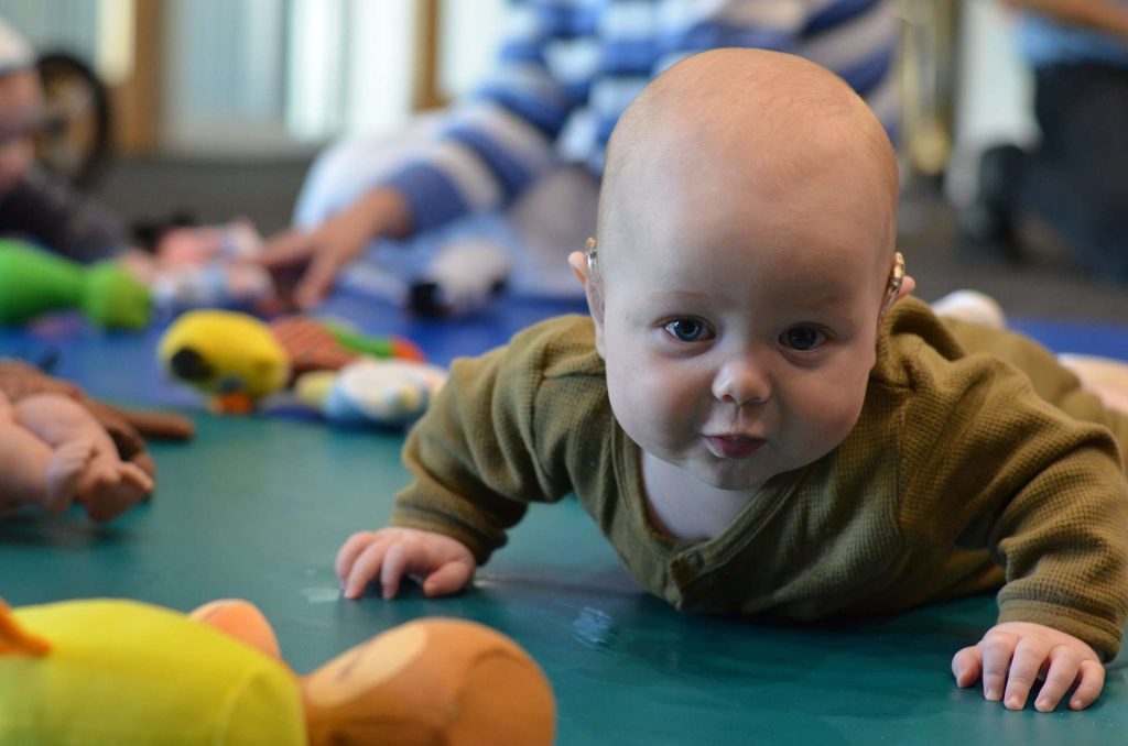 Baby with hearing aids